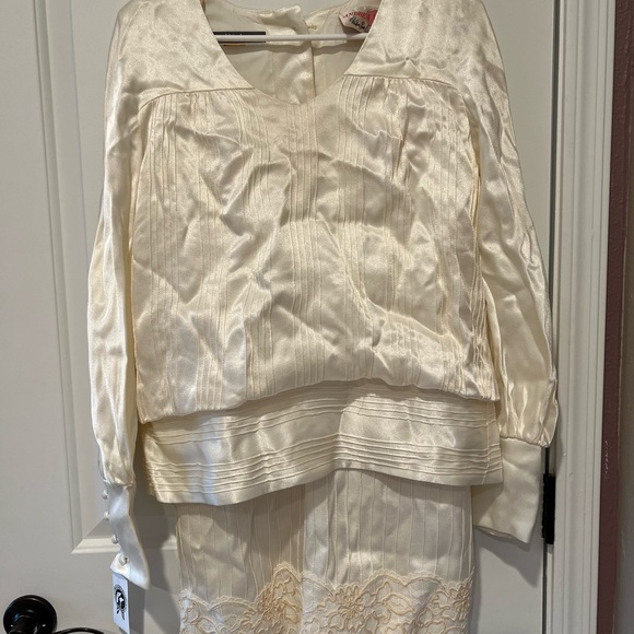 Vintage 1960’s S. Howard Hirsh California 2pc Ivory Mini Dress Set - Picture 3 of 6